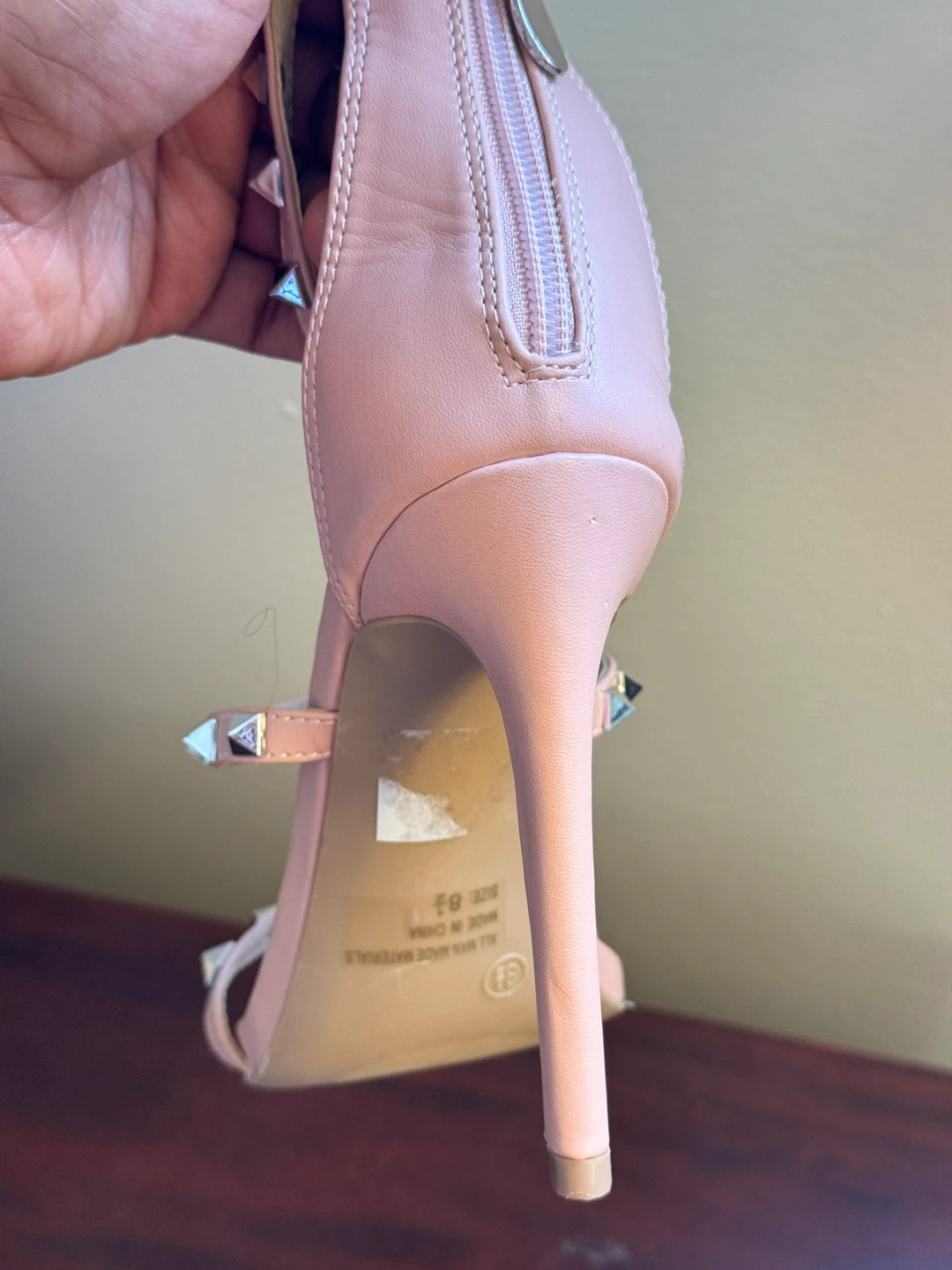 Wild Diva Pink Studded Stiletto Heels Size 8.5 - photo 3
