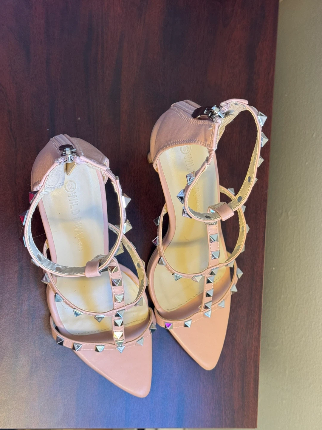 Wild Diva Pink Studded Stiletto Heels Size 8.5 - photo 5
