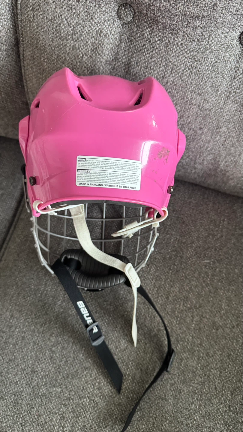 Bauer Pink Hockey Helmet with Cage - photo 3