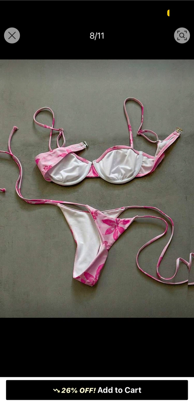 Pink Floral Bikini NEW never worn - photo 3