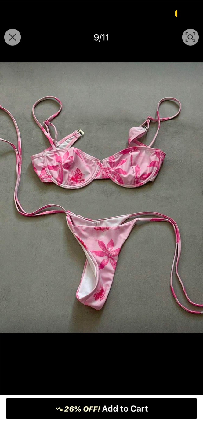 Pink Floral Bikini NEW never worn - photo 2