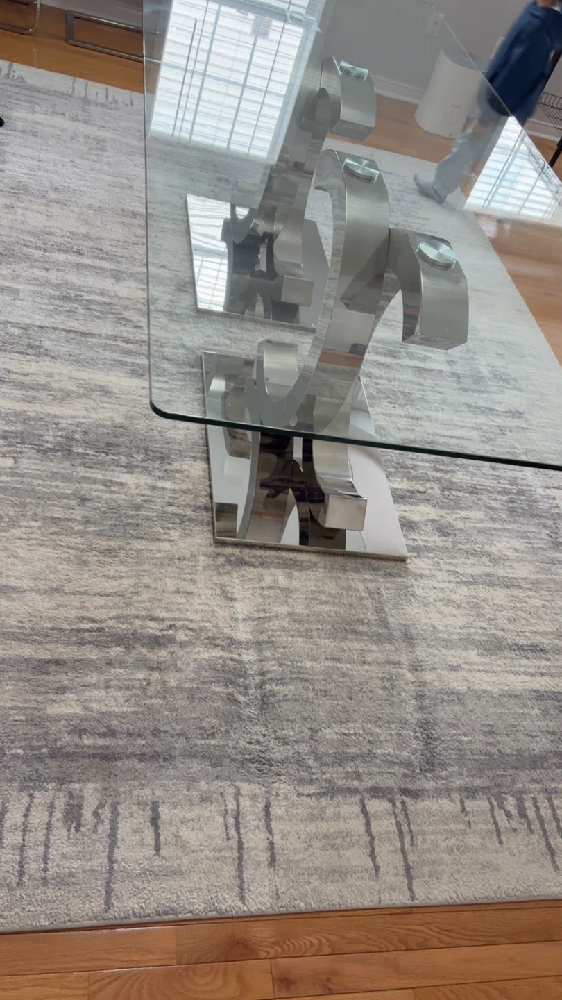Grey and White Abstract Pattern Area Rug - photo 2