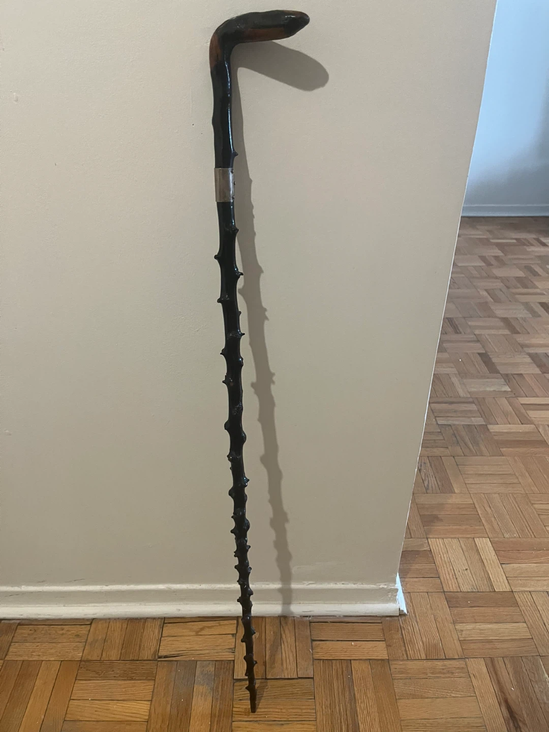 Vintage Irish black thorn, stick 925silver clasp around the top - photo 4
