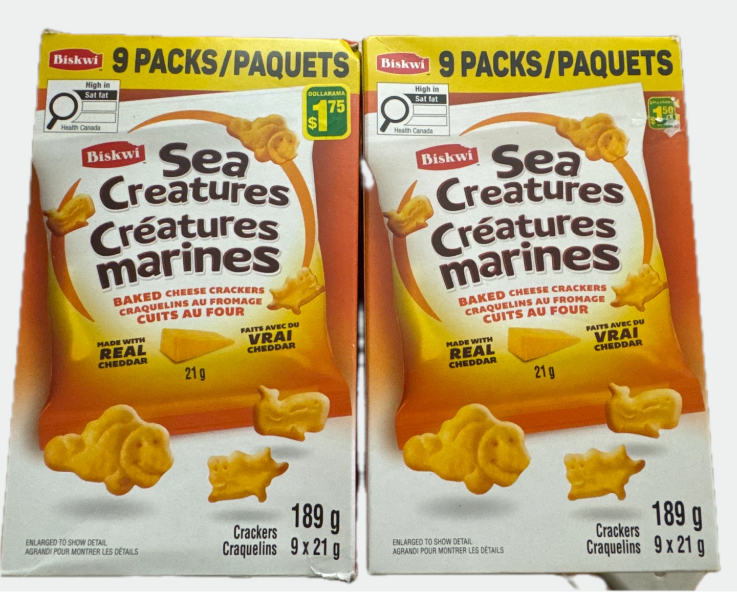 Biskwi Sea Creatures Baked Cheese Crackers 9 Packs