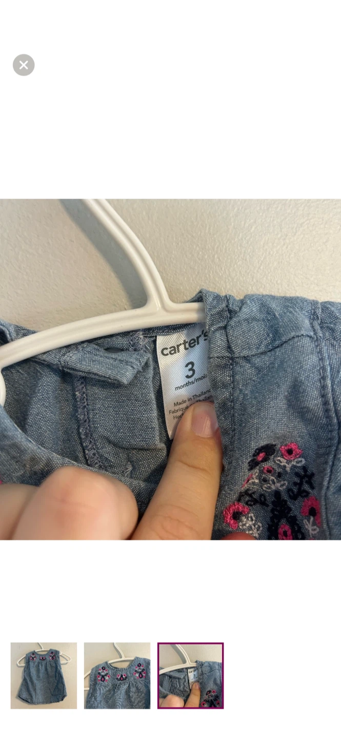 Carter's Baby Girls Denim Dress - photo 3