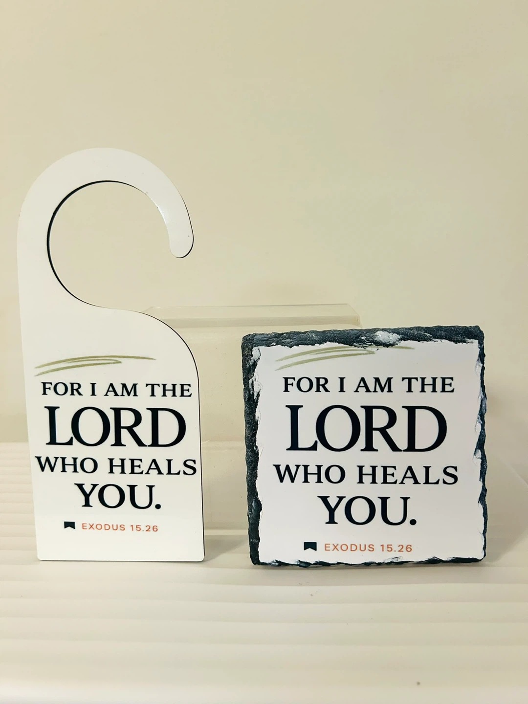 Inspirational Christian Door Hanger and Coaster Set - photo 5