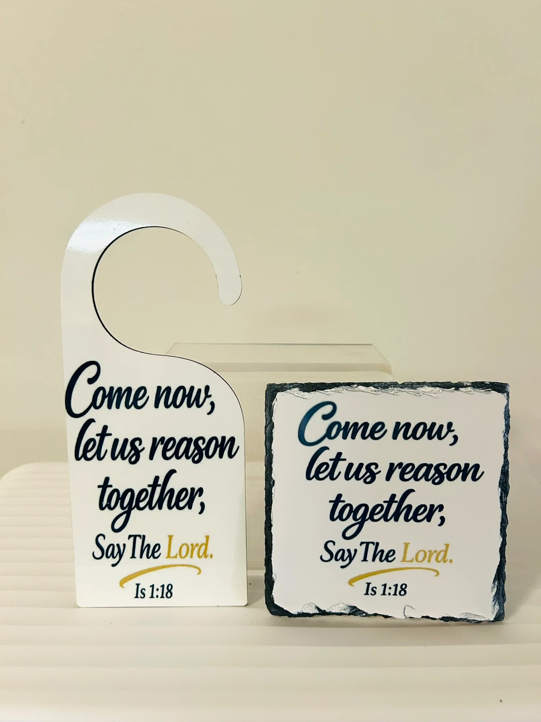 Inspirational Christian Door Hanger and Coaster Set - photo 2