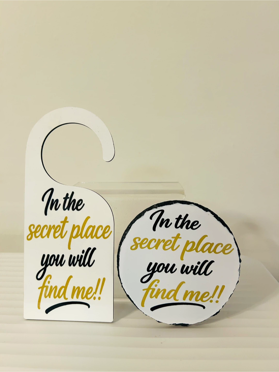 Inspirational Christian Door Hanger and Coaster Set - photo 3