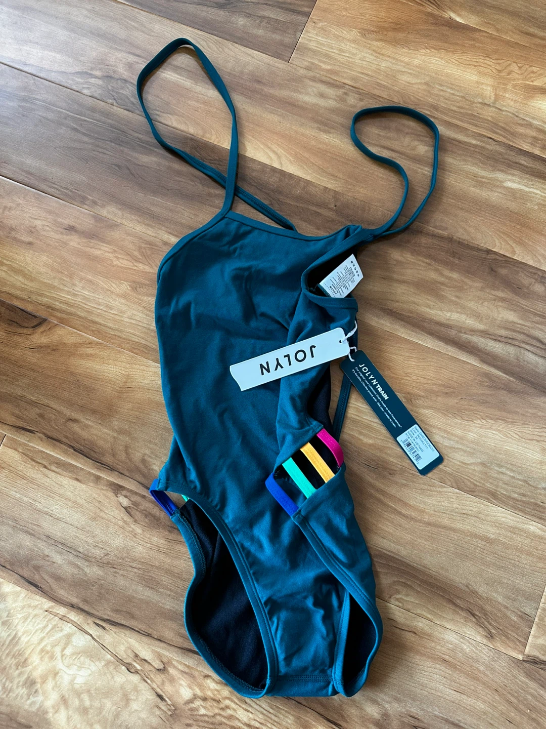 Jolyn Gavin One Piece Swimsuit Peacock Contrast Size 26 - photo 3