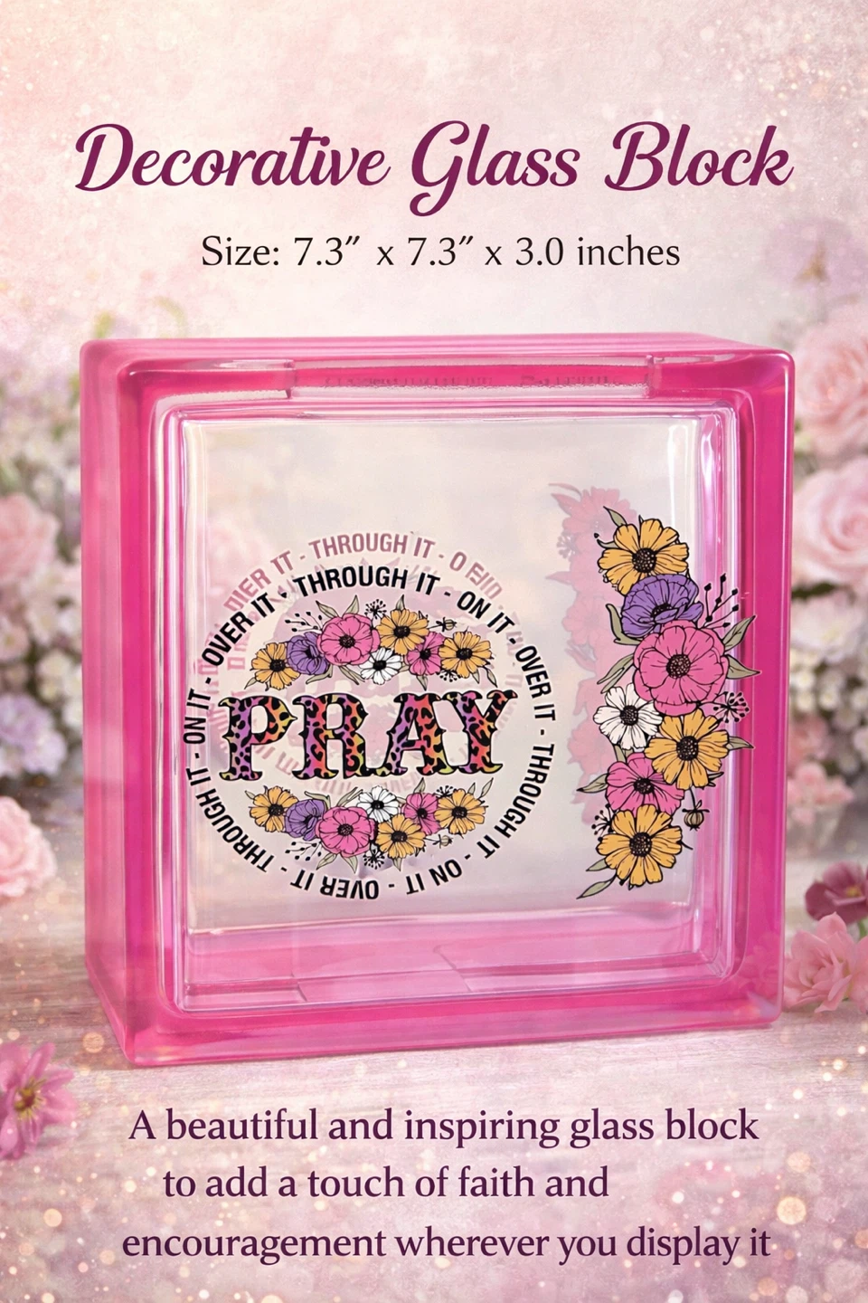 Decorative Glass Block - PRAY - photo 2