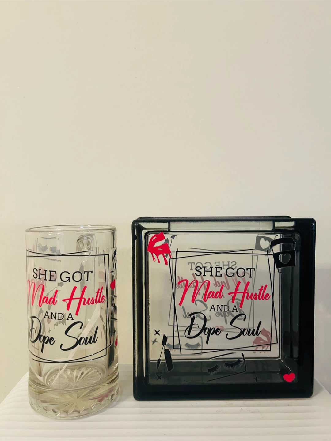 She Got Mad Hustle and a Dope Soul Glass Mug & Savings Block Set - photo 2