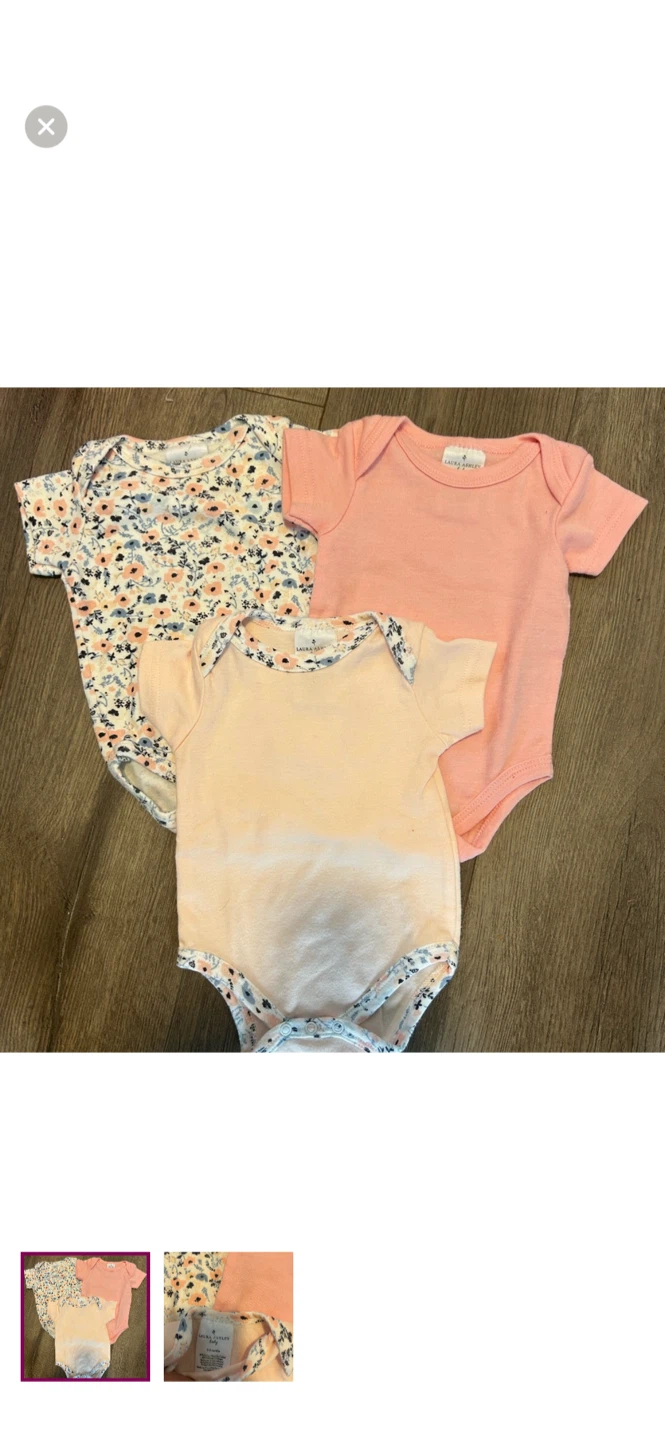 Laura Ashley Baby Onesies 3-Pack 0-3 Months