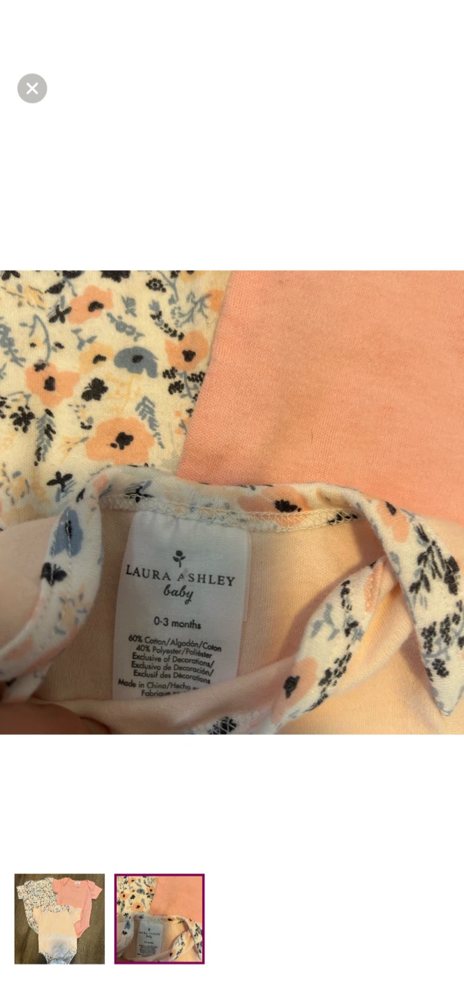 Laura Ashley Baby Onesies 3-Pack 0-3 Months - photo 2