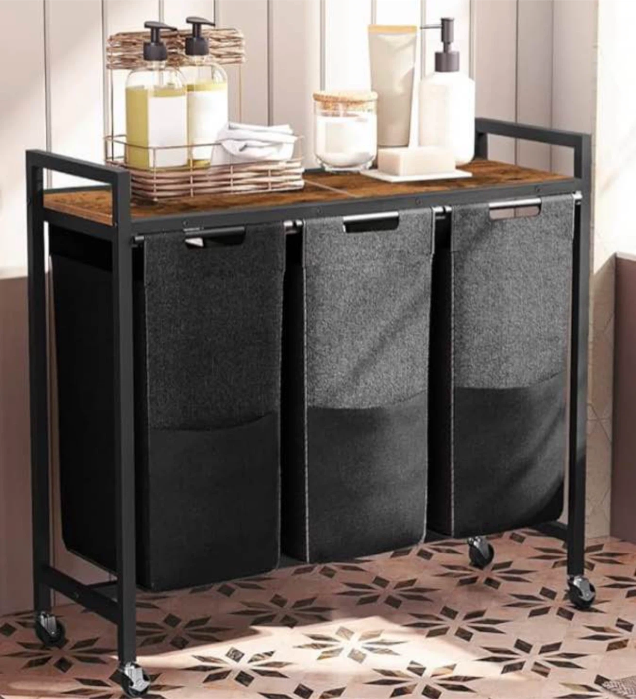 Trinity Laundry Cart with 3 Bins - photo 3