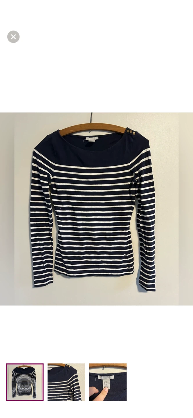 H&M Striped Long Sleeve Shirt XS