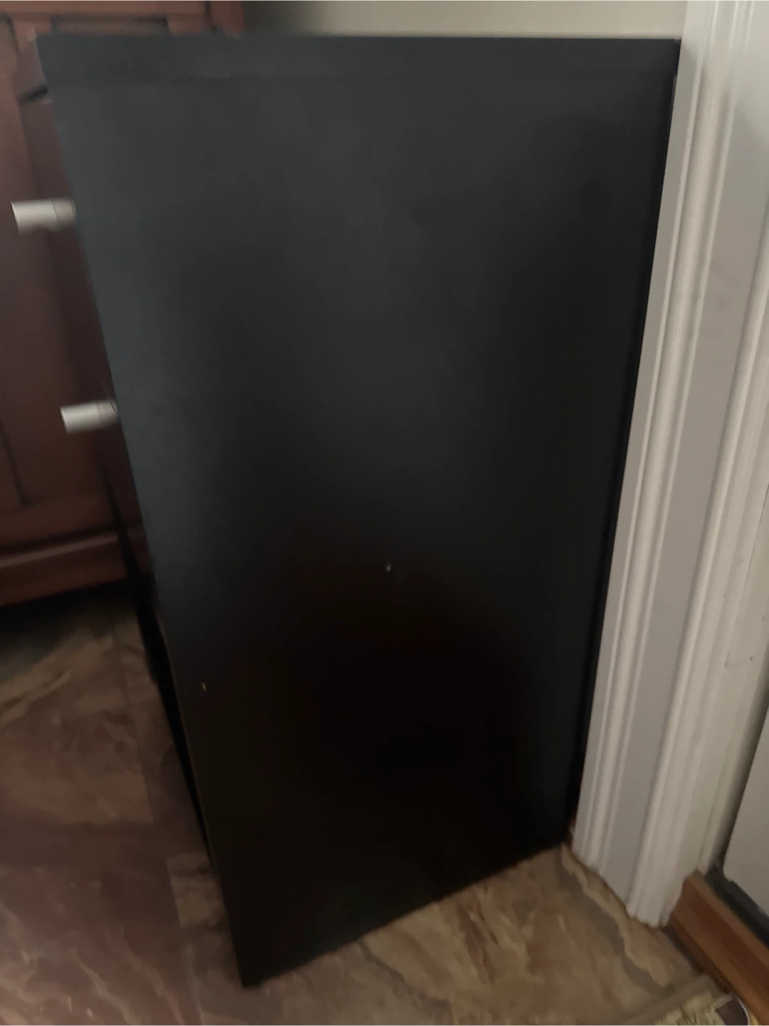 Black Nightstand with 2 Drawers and Open Shelf - photo 2