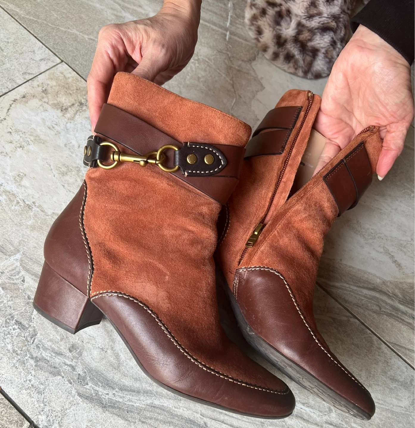 Coach Suede and Leather Ankle Boots - Size 8 - photo 2