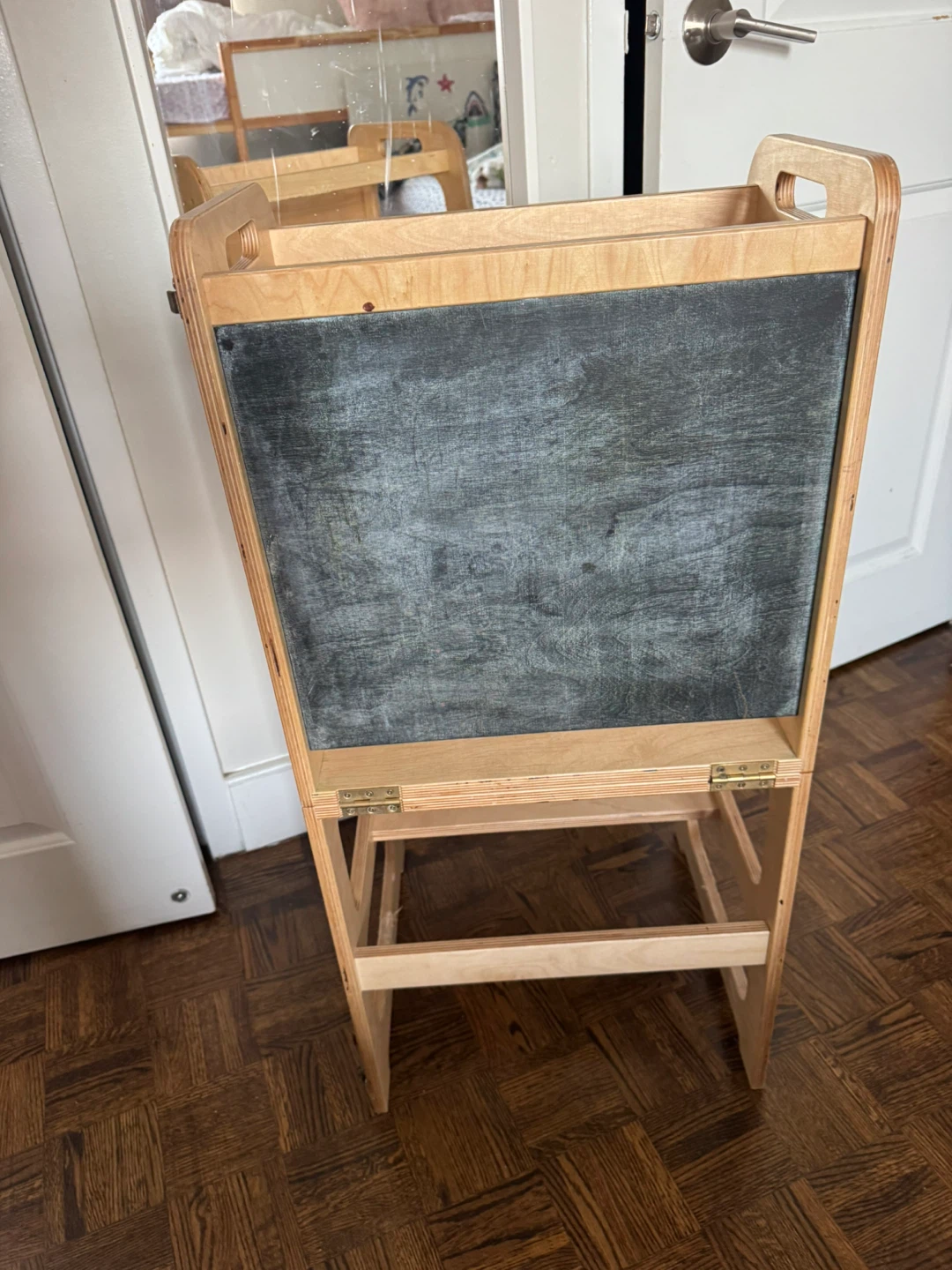Montessori Wooden Kids Learning Tower with Chalkboard