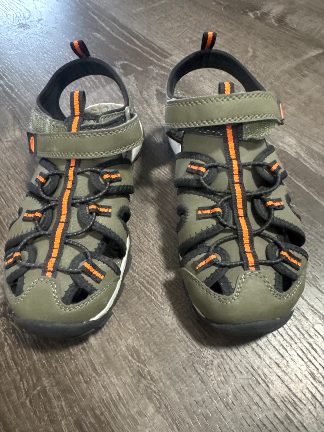 Kids Sport Sandals Size 4 Green Orange Excellent condition - photo 3