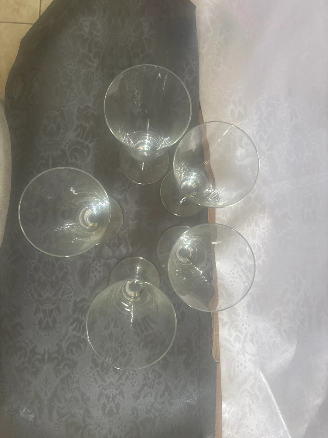 Set of 5 Clear Glass Trumpet Glasses - photo 2