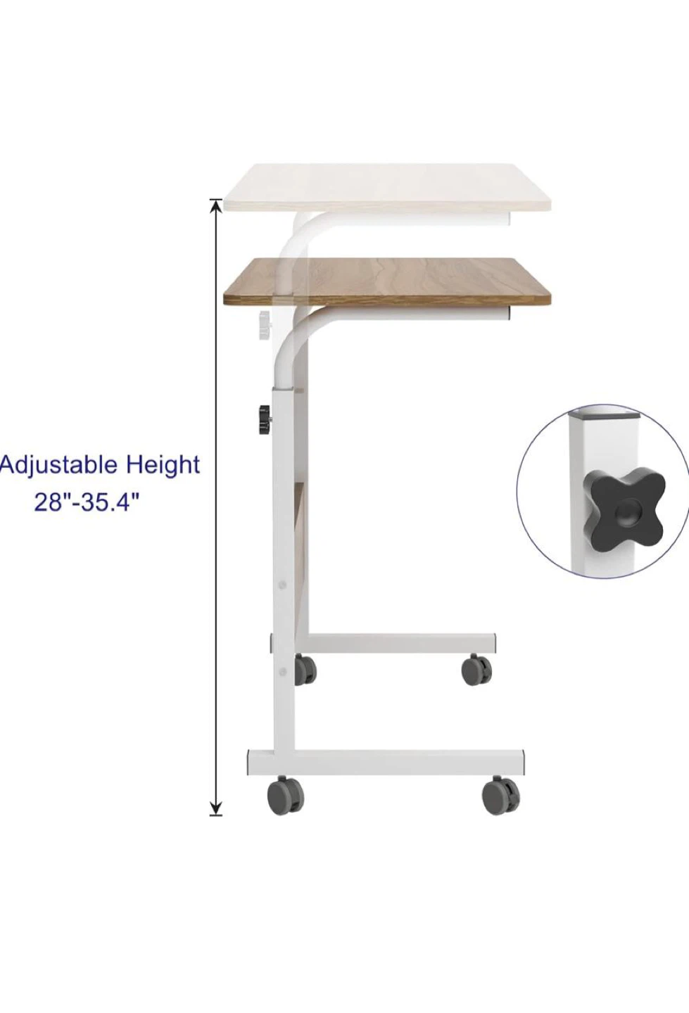 Side table with adjustable heights and wheels .. - photo 5