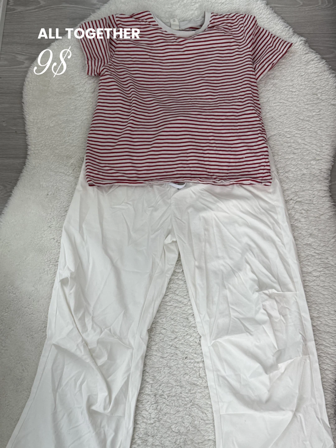 Striped T-shirt and White Pants Set