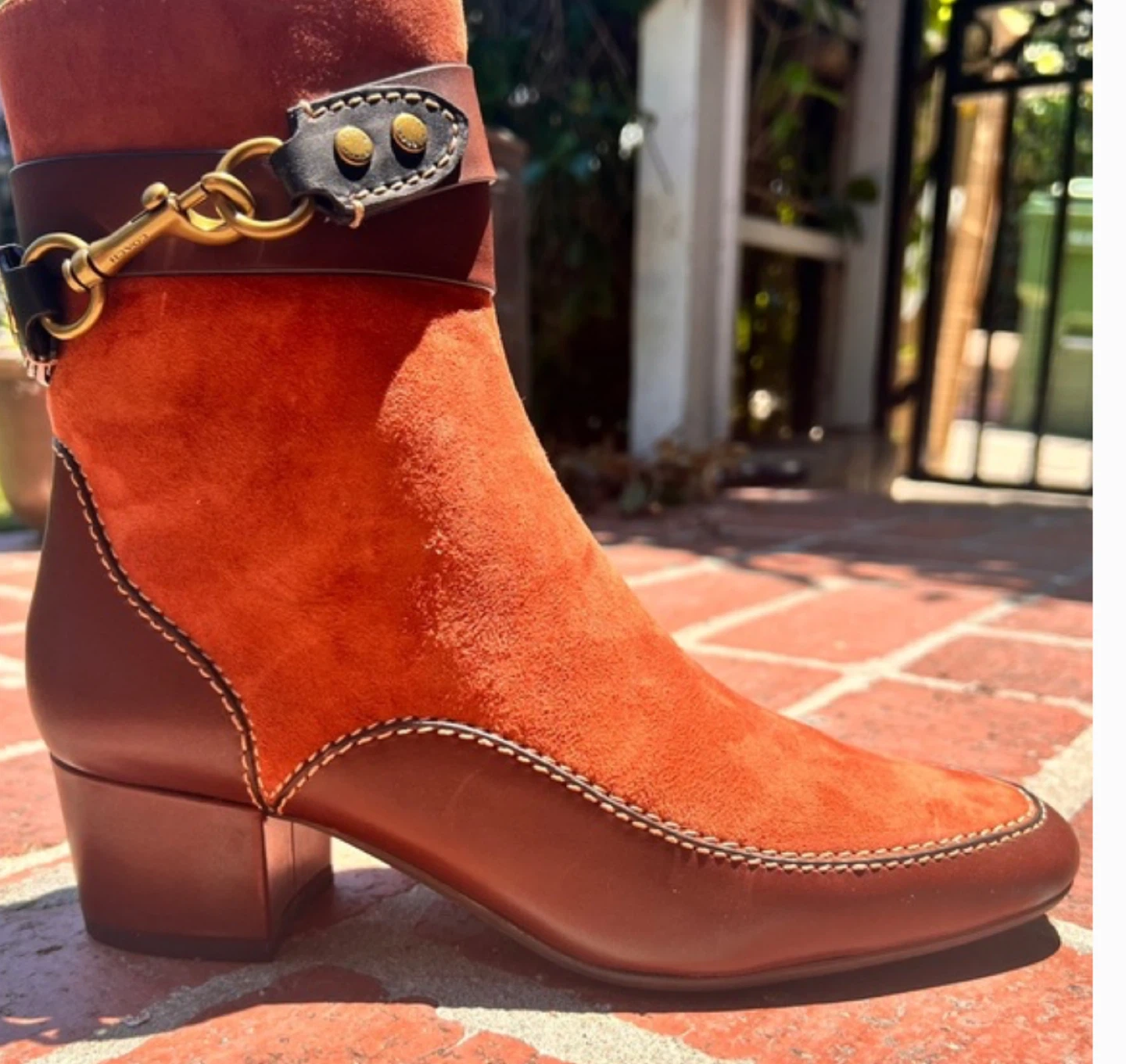 Coach Suede and Leather Ankle Boots - Size 8 - photo 4