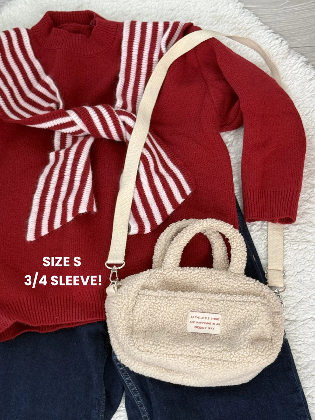 3/4 sleeve sweater and jeans - photo 2