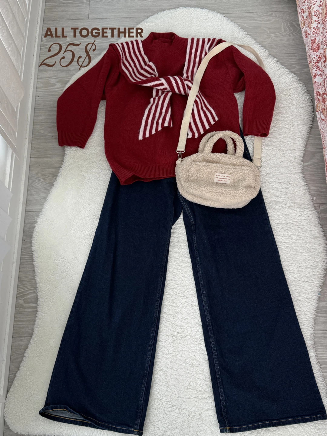 3/4 sleeve sweater and jeans