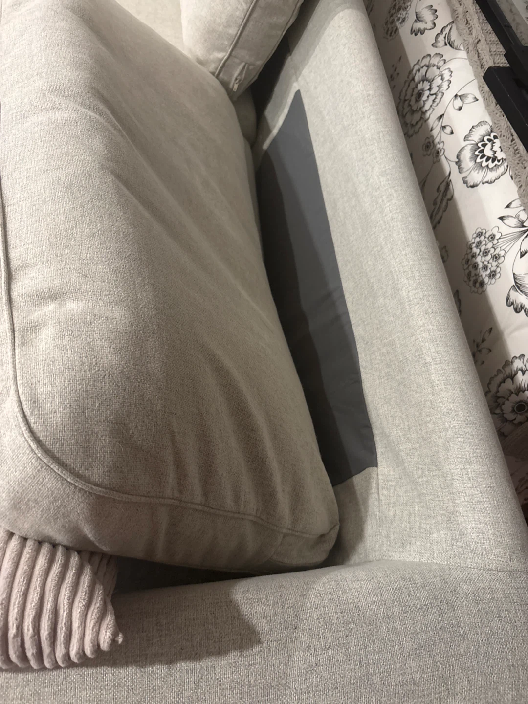 Light Grey Fabric Loveseat Sofa with Accent Pillows - photo 5
