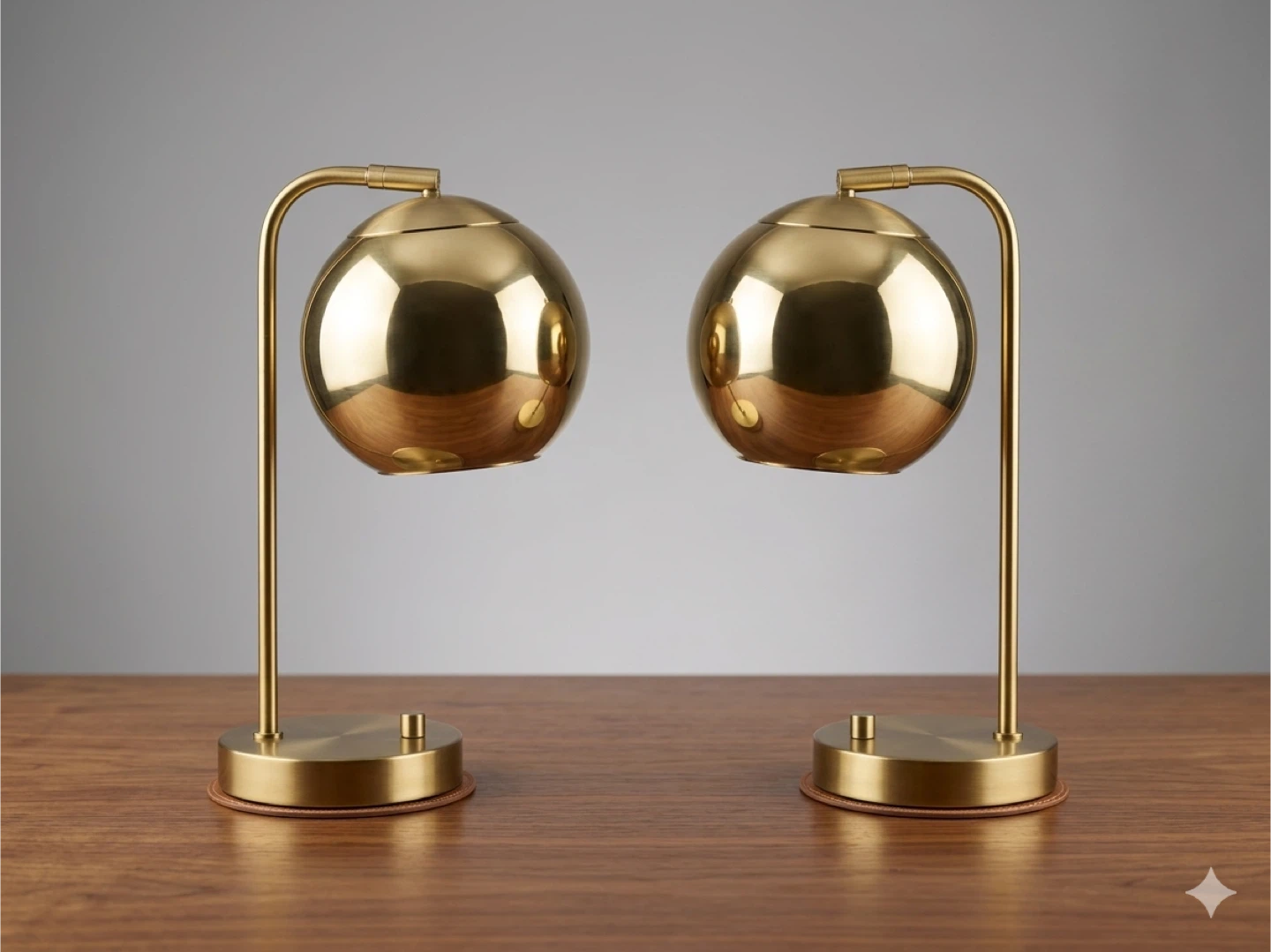 Brass Globe Table Lamps - Set of 2 - photo 2