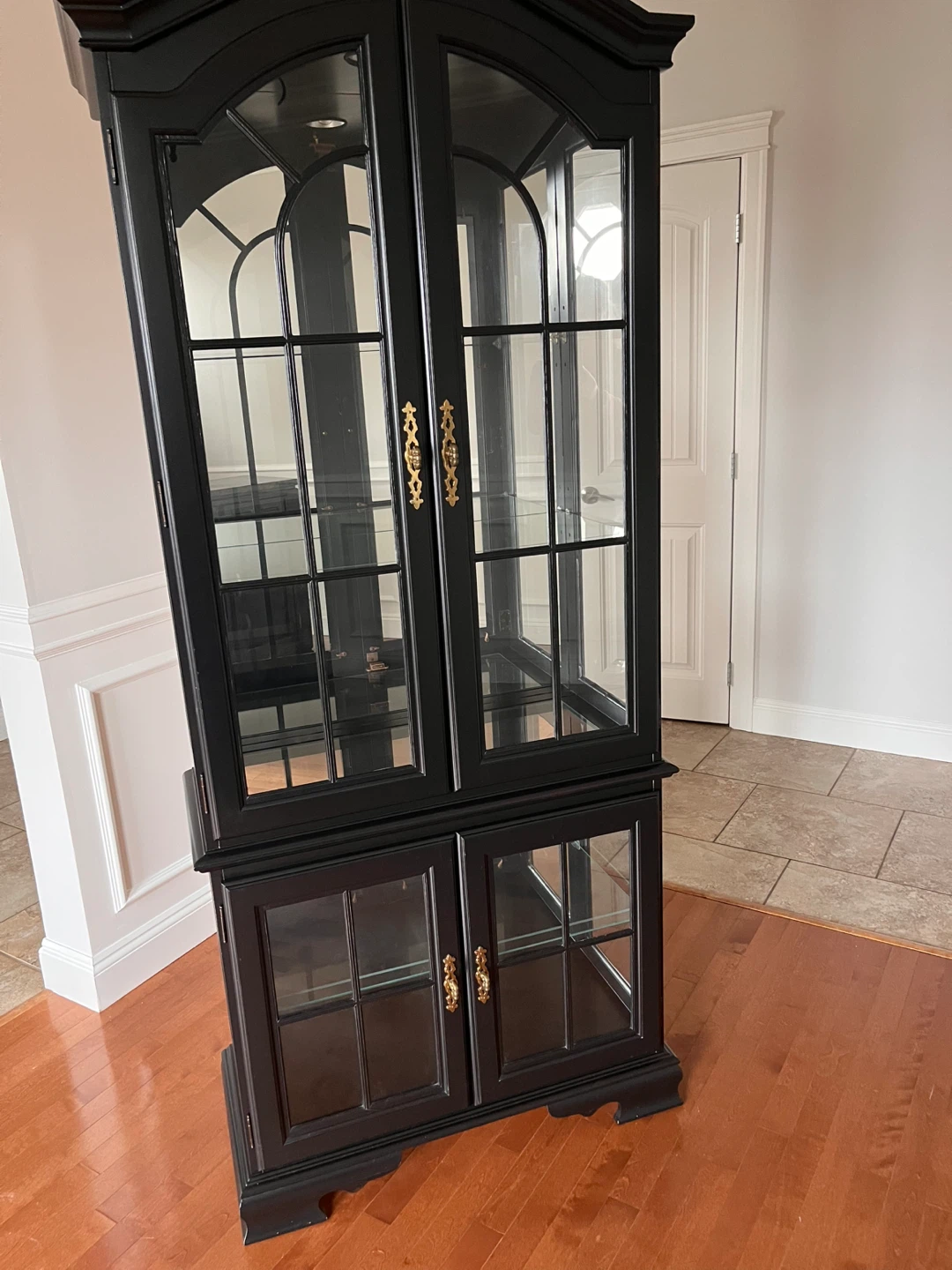 Black China Cabinet with Glass Doors - photo 2
