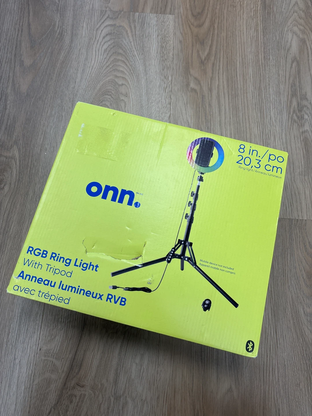 Onn. RGB Ring Light with Tripod (8-inch)