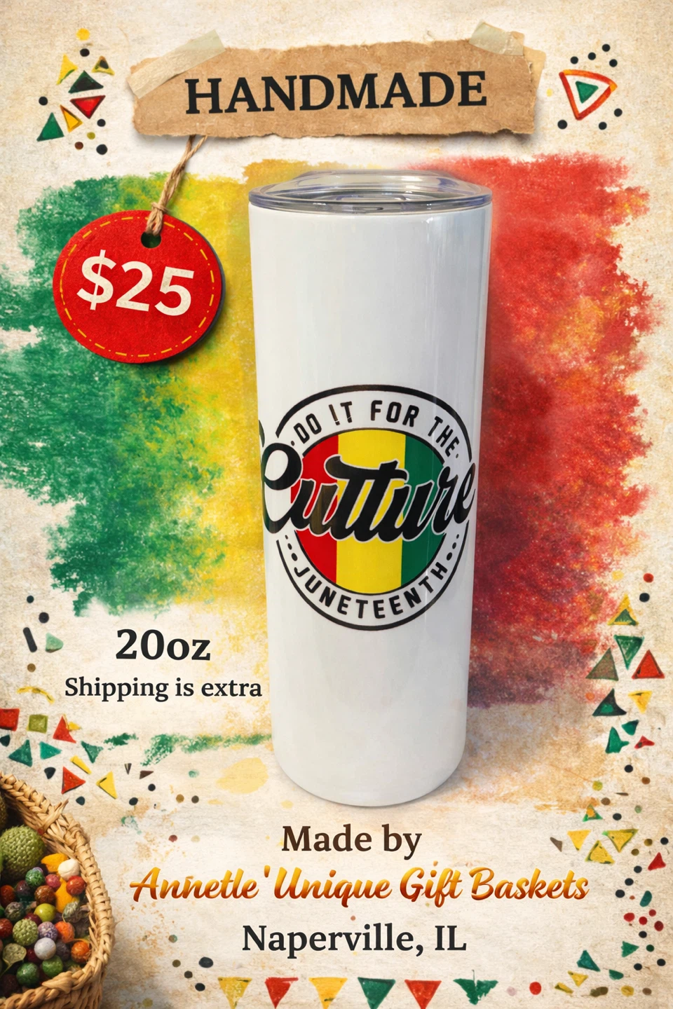 Juneteenth Culture Tumbler - 20oz