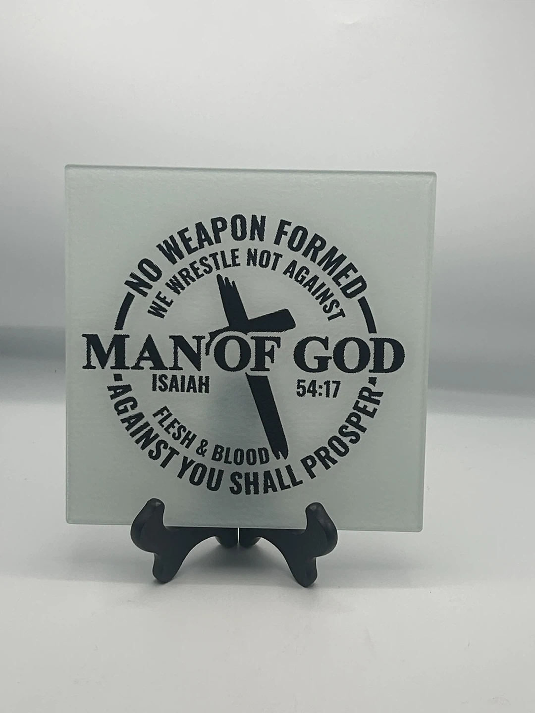 Man of God Religious Verse Glass cutting board