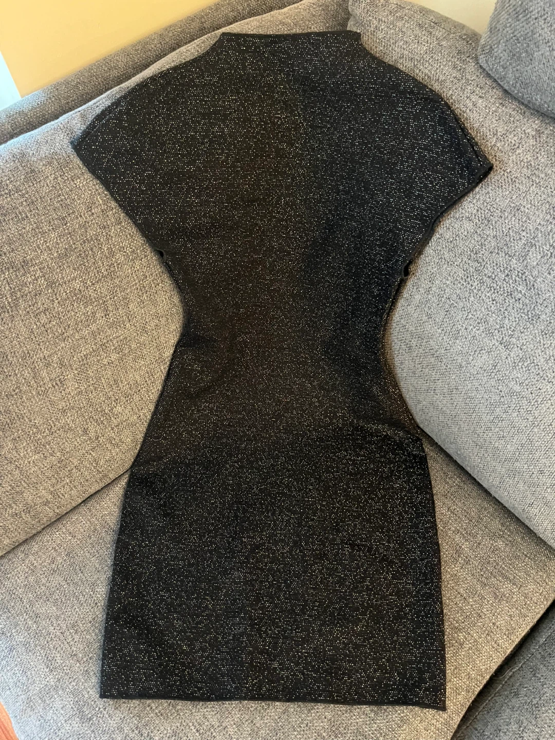 ZARA Black Sparkly Mock Neck Mini Dress - Size S - photo 5
