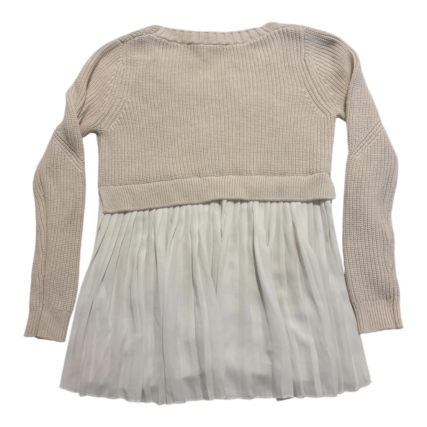 French Connection Women's Cream Knit Pleated Hem Sweater - photo 2