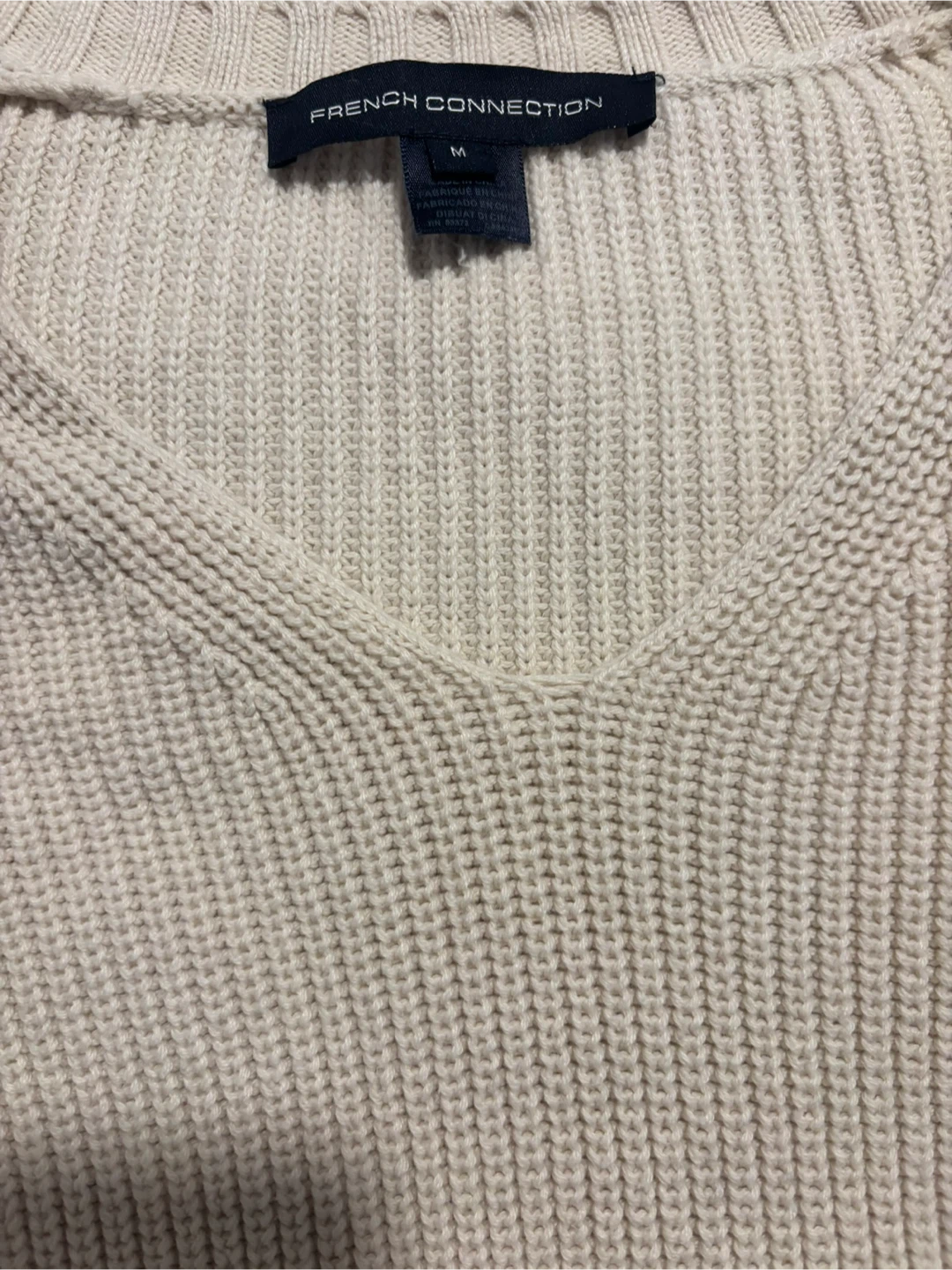 French Connection Women's Cream Knit Pleated Hem Sweater - photo 3