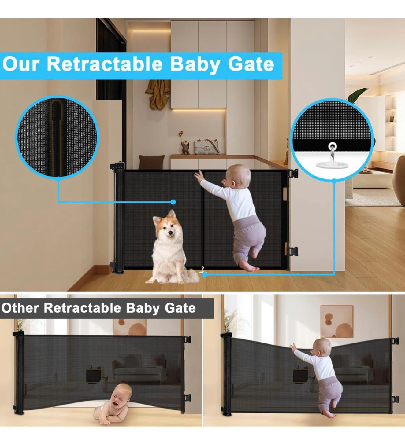 Extra Tall & Wide Retractable Baby Gate - photo 2