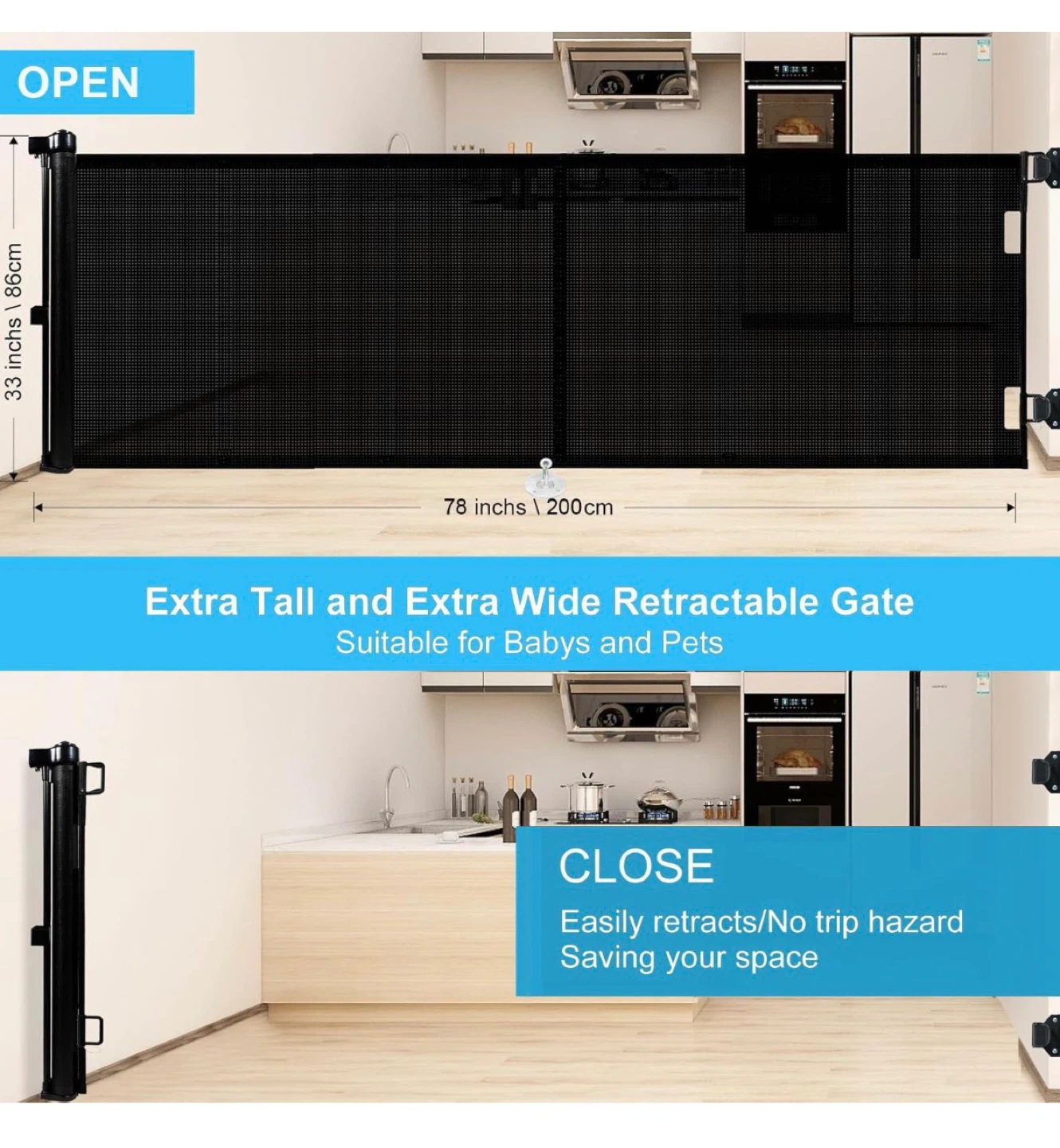 Extra Tall & Wide Retractable Baby Gate - photo 3
