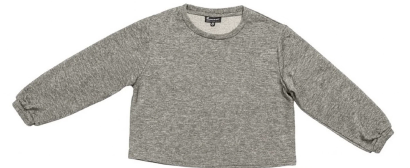 Lily Morgan Heather Gray Cropped Lounge Top – Size L