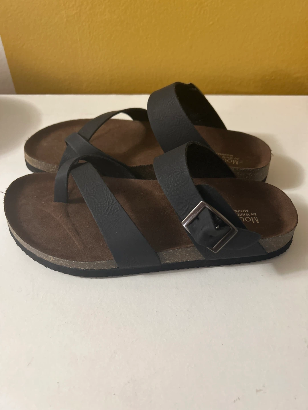 Mountain Sole Black Cork Footbed Sandals size 7 Brand New - photo 2