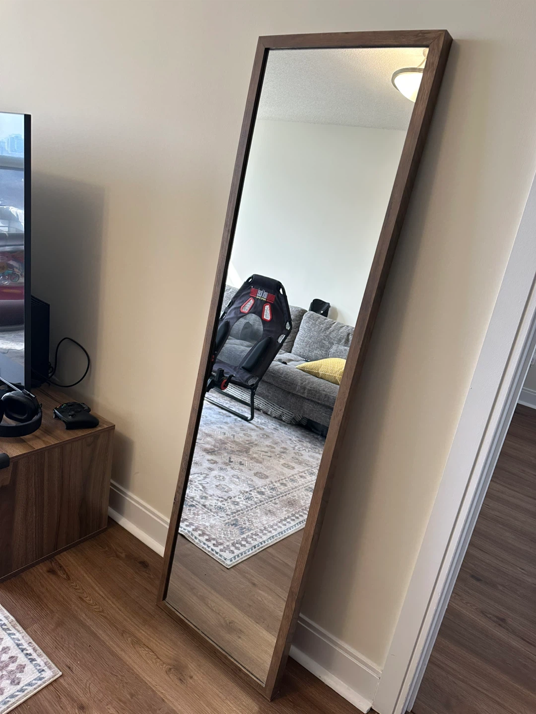 Full Length Mirror with Wooden Frame