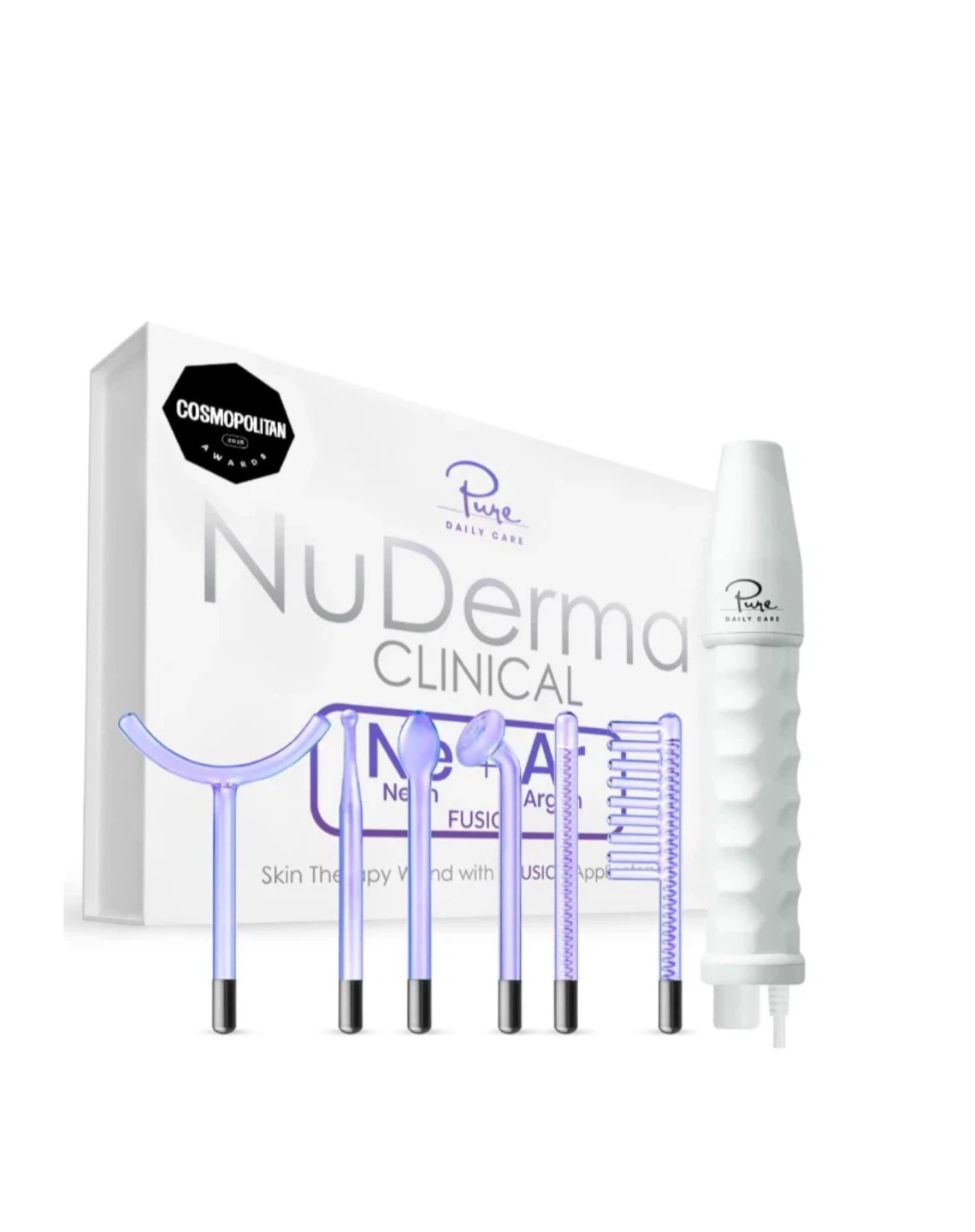 NuDerma Clinical Skin Therapy Wand with 6 attachments