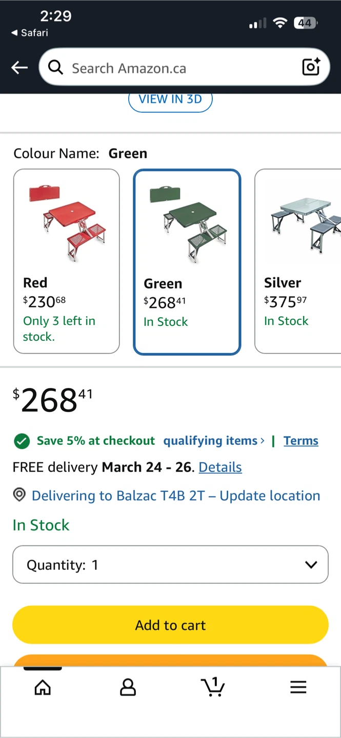 Green Portable Folding Picnic Table