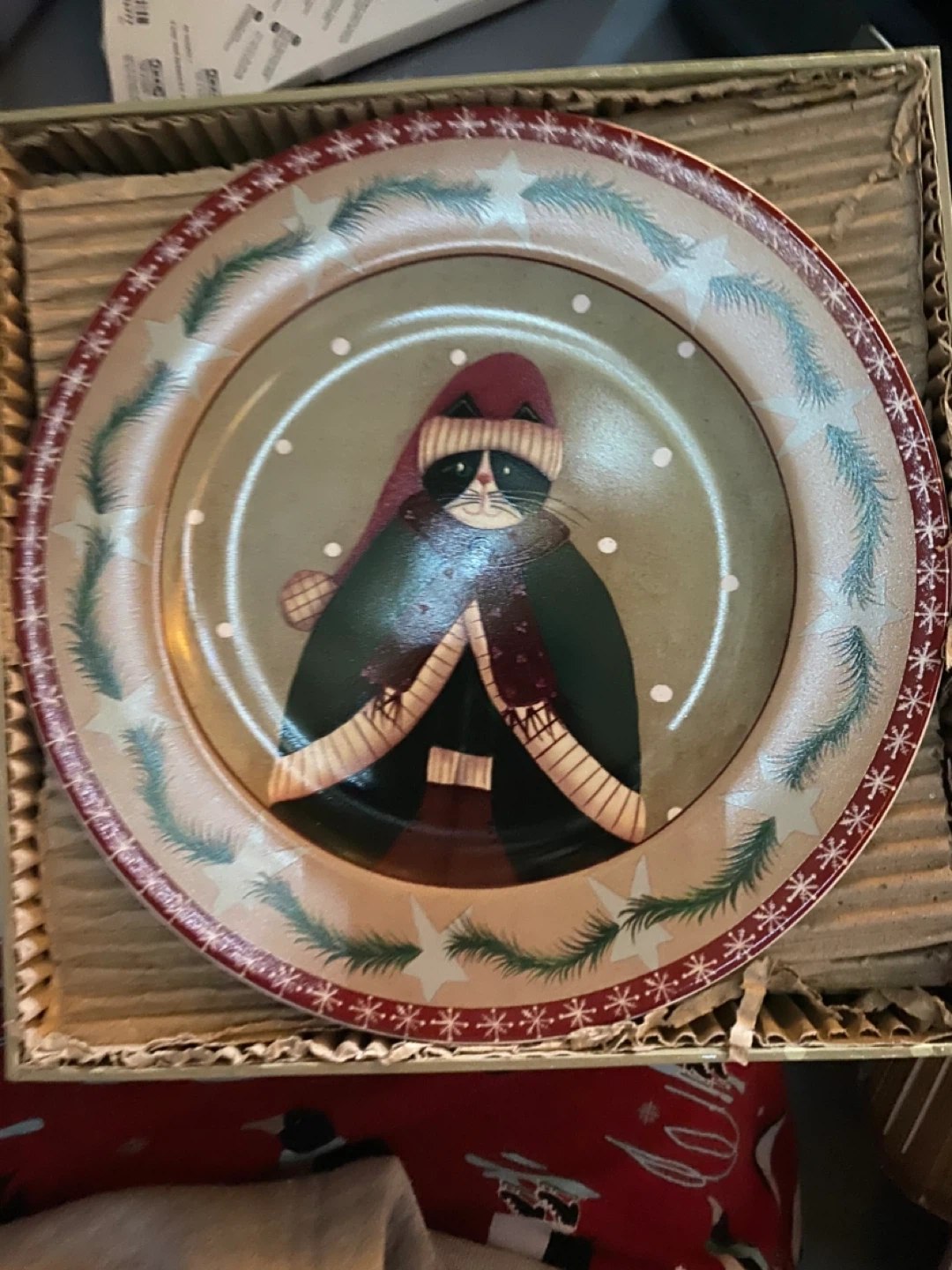 🥕Oneida Holiday Cats Stoneware Salad/Dessert Plates Set of 4 - photo 3