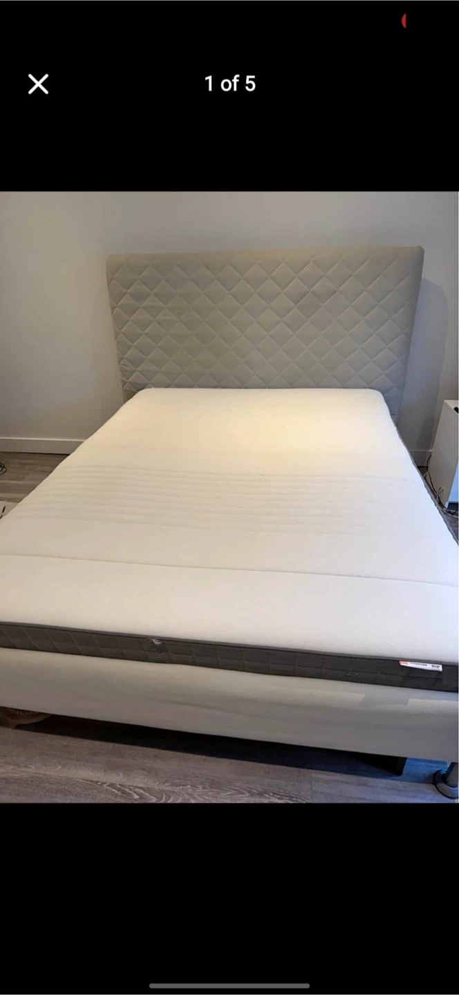 Ikea Slattum Upholstered Queen Bed Frame