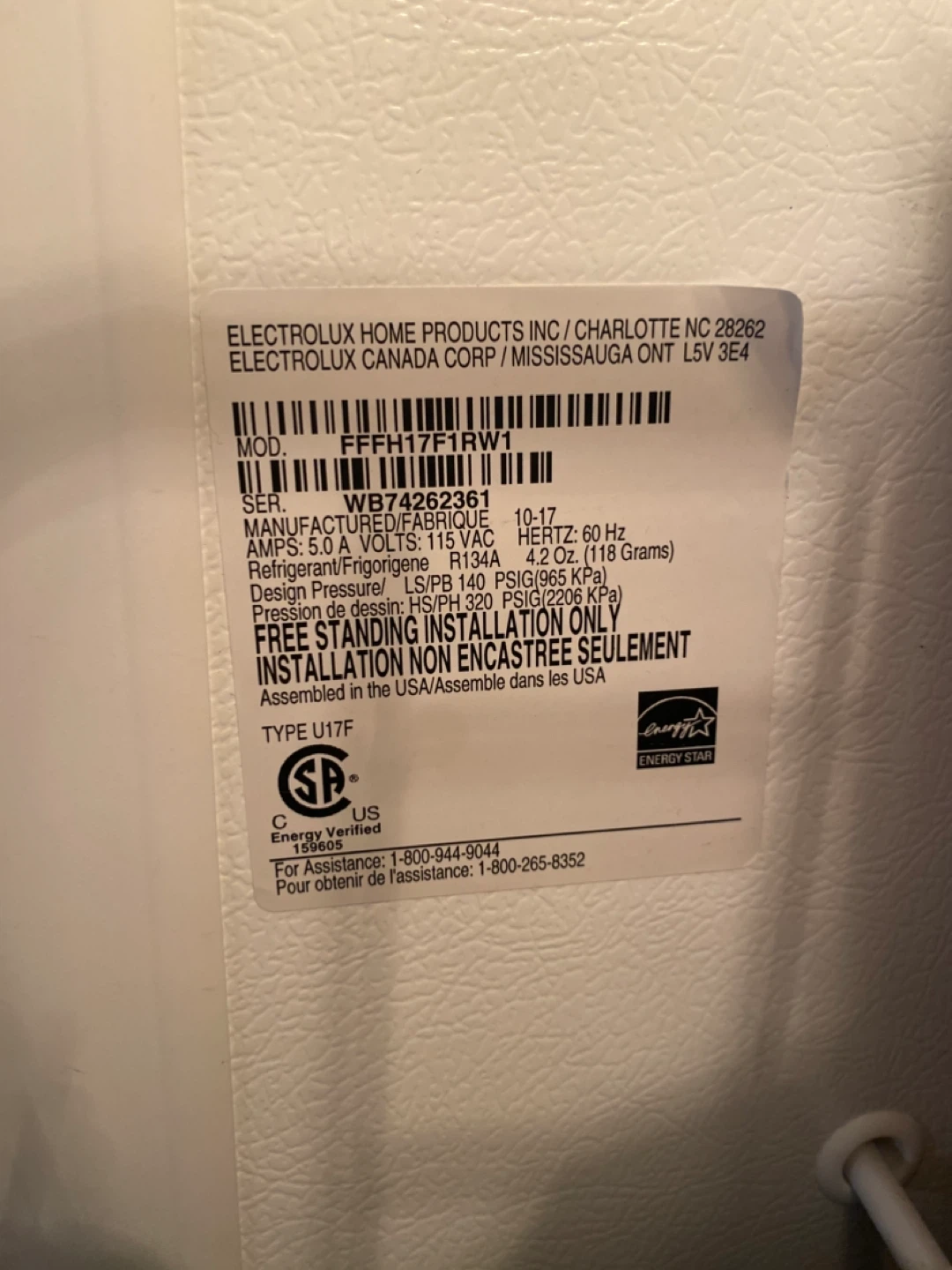 Frigidaire large  Upright Freezer - photo 4