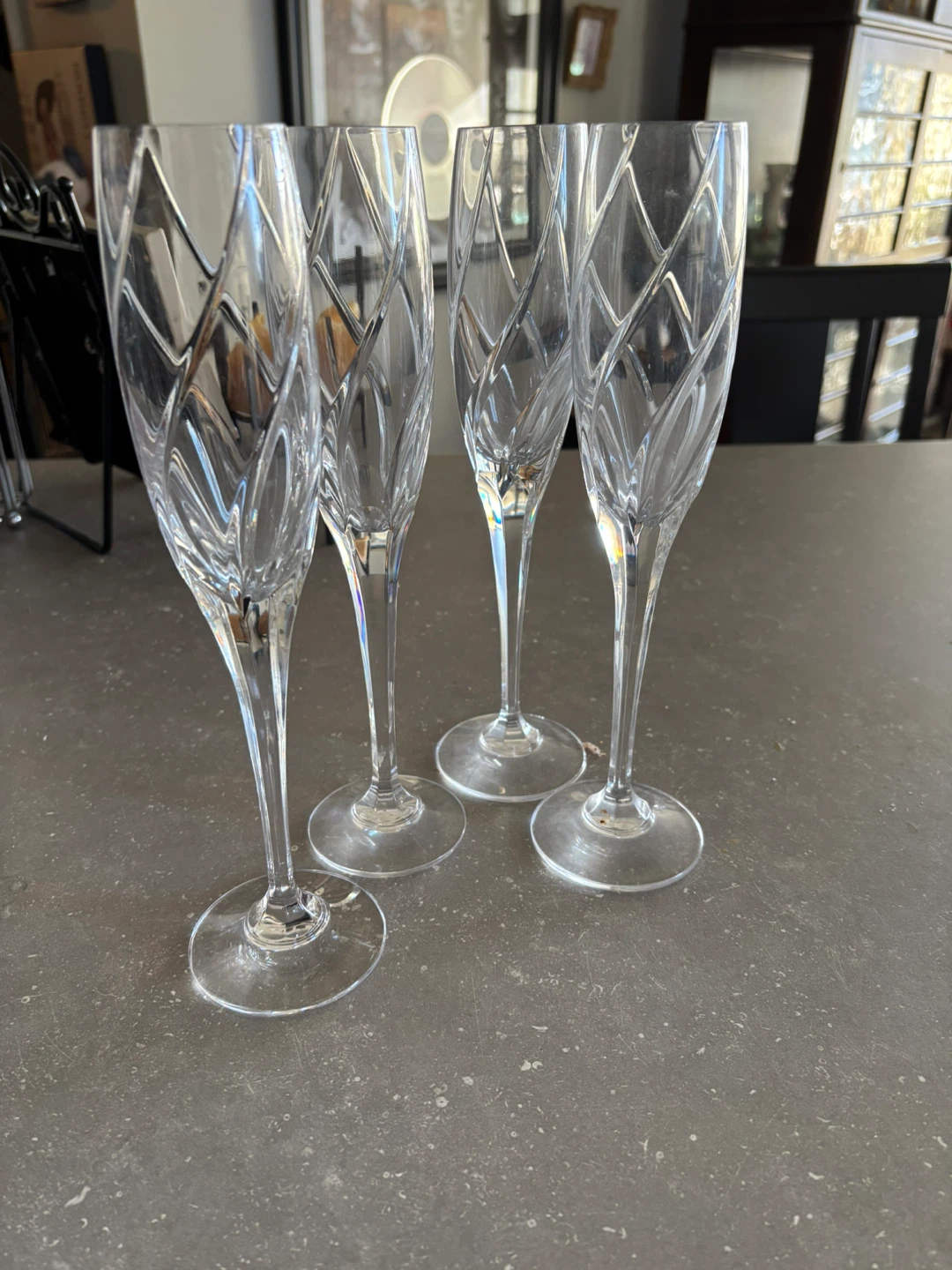 Mikasa Set of 4 Crystal Champagne Flutes