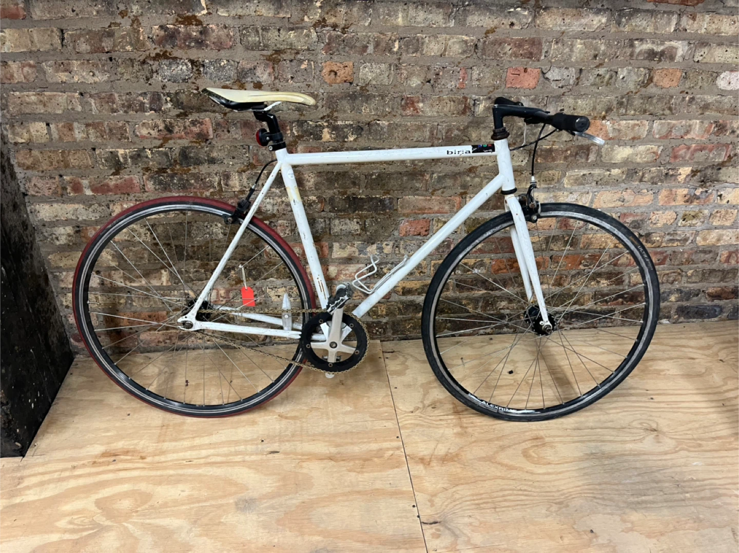 White Biria Single Speed Road Bike